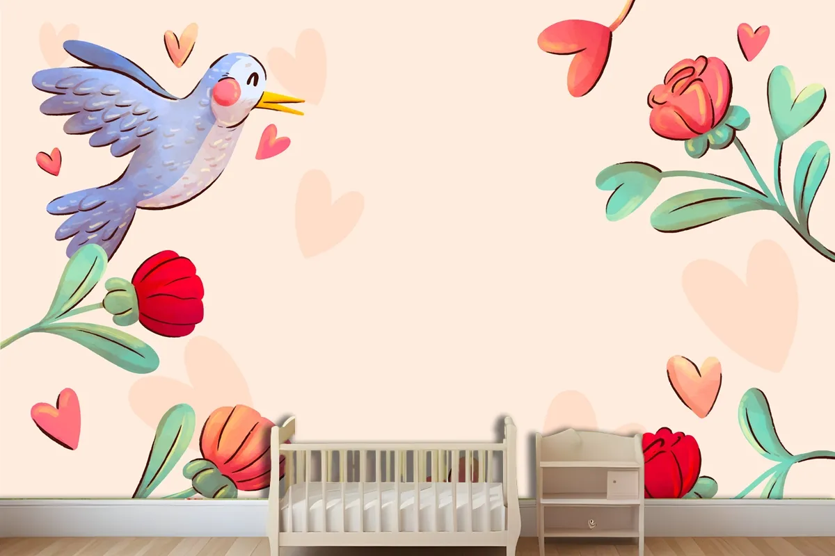 Watercolor Background For Valentines Day Celebration Wallpaper Mural