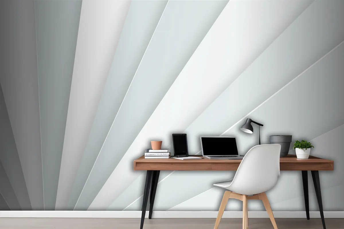 White Abstract Background Office Wallpaper Mural