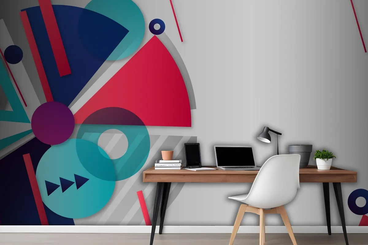 Gradient Multicolored Geometric Wallpaper Mural