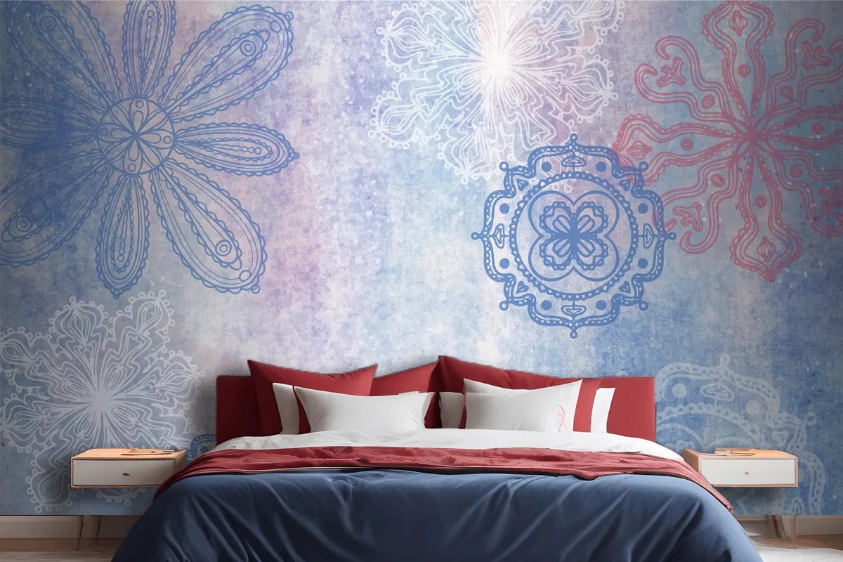 Watercolor Background With Hand Drawn Elements Wallpaper Mural