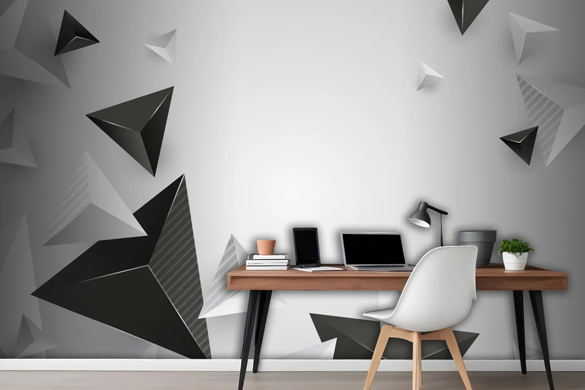 Realistic Polygonal Background Office Wallpaper Mural