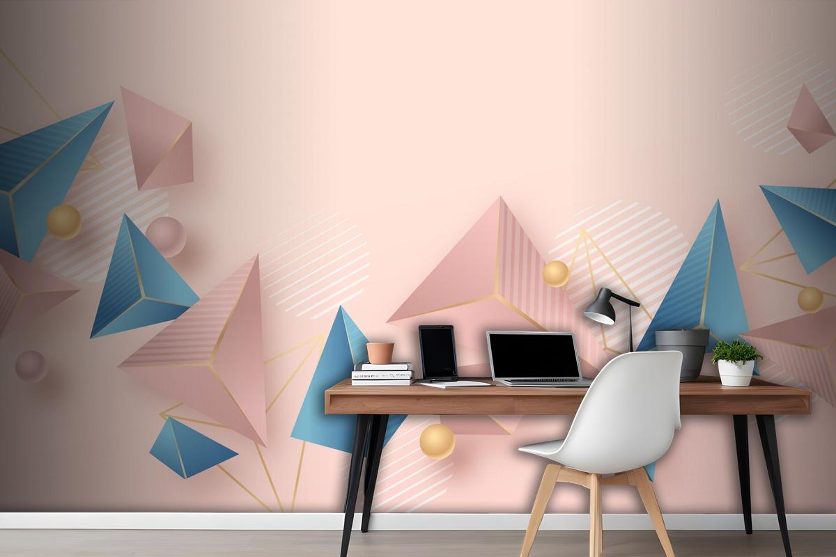 Realistic Polygonal Background Wallpaper Mural