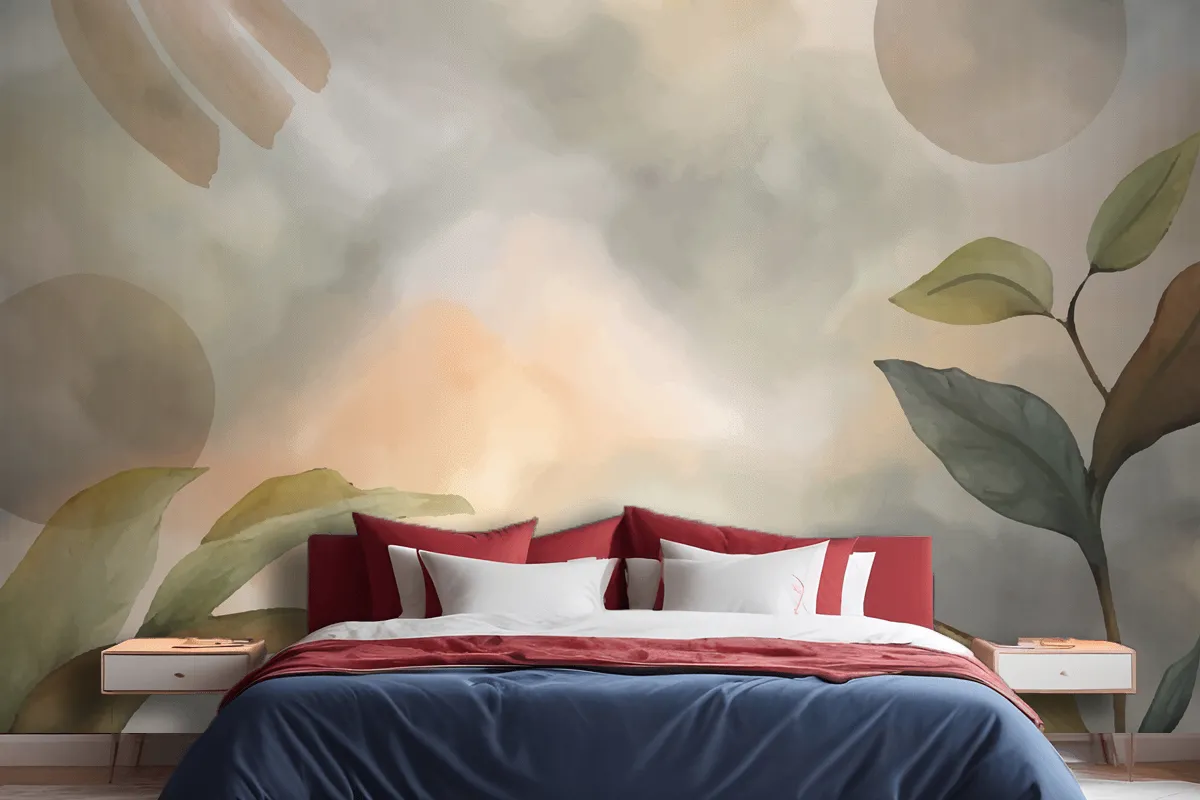 Watercolor Soft Earth Tones Background Wallpaper Mural