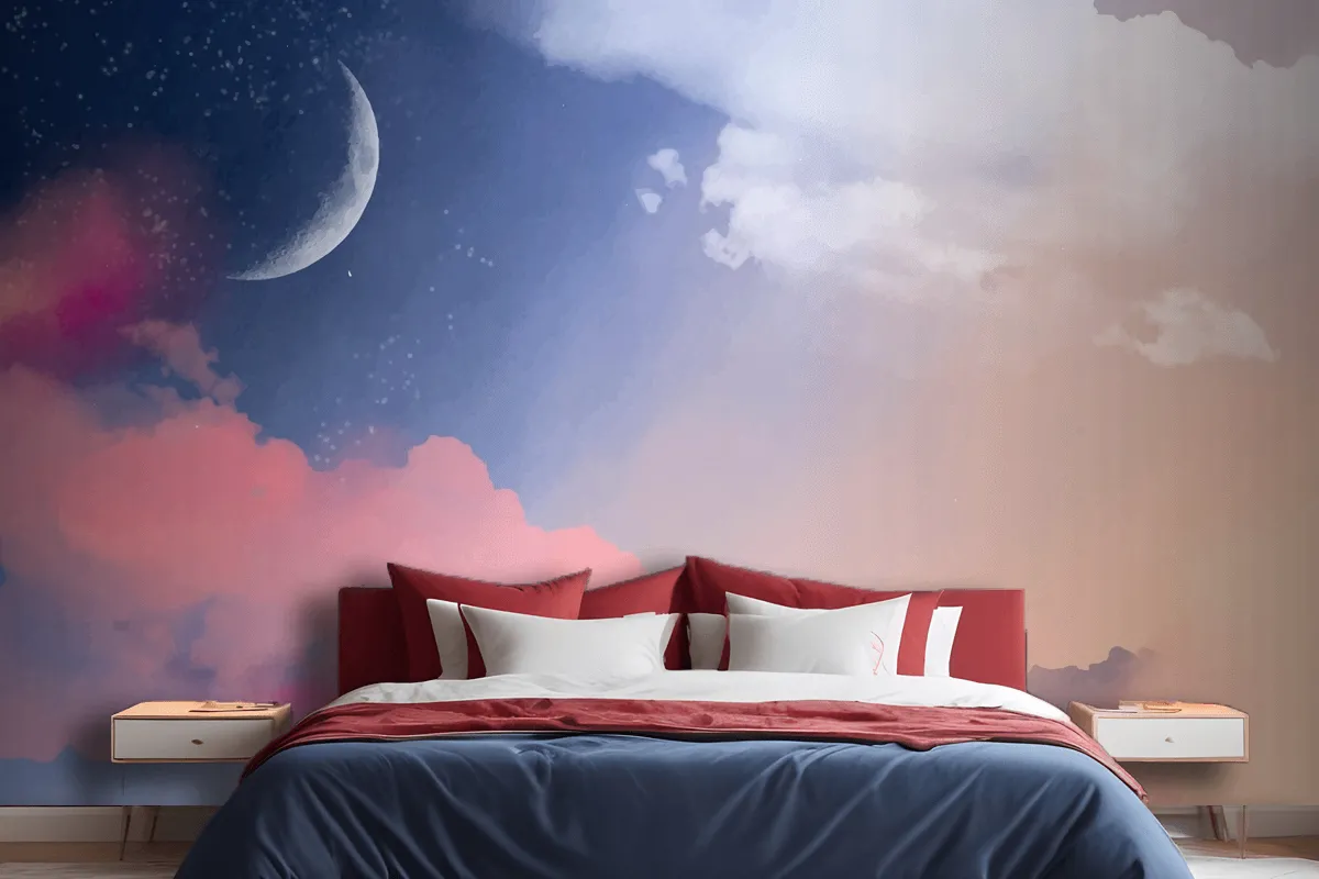 Hand Painted Watercolor Pastel Sky Wallpaper Mural