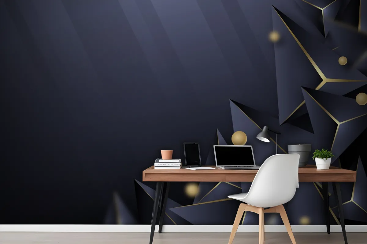 Realistic Polygonal Office Wallpaper Mural