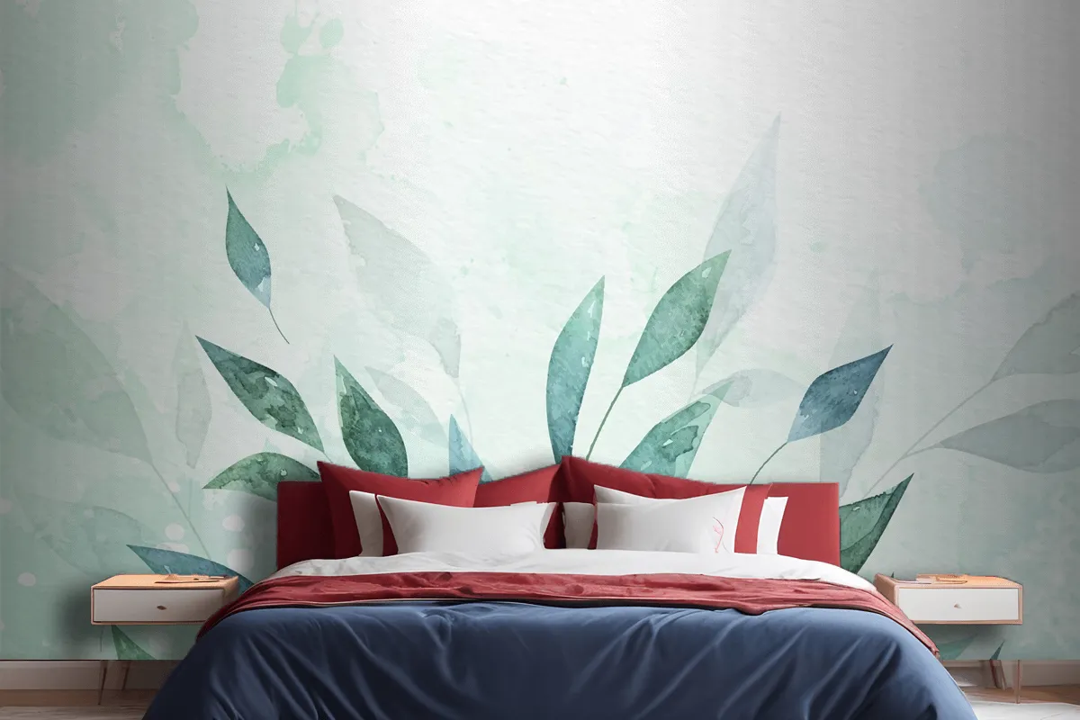 Hand Painted Watercolor Nature Background Wallpaper Mural