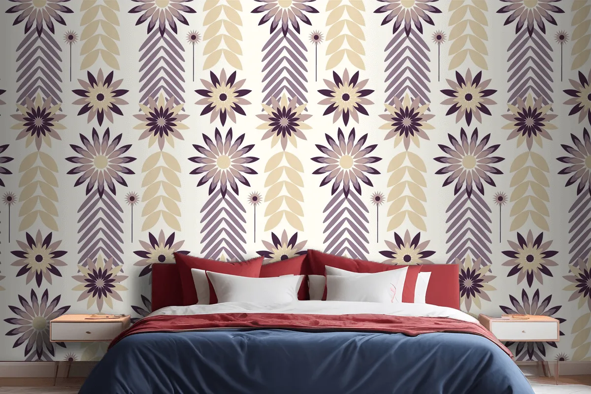 Flat Scandinavian Design Pattern Wallpaper Mural