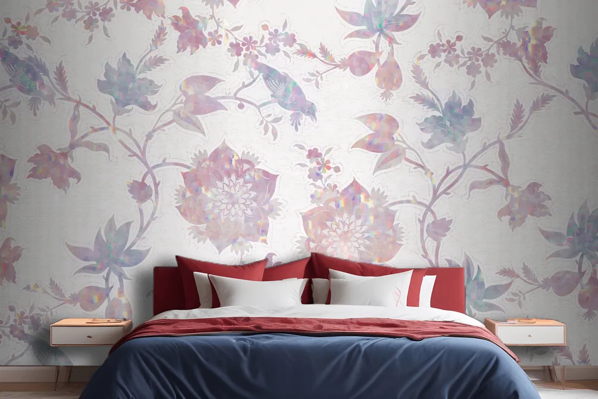 Vintage Nature Holographic Composition Wallpaper Mural