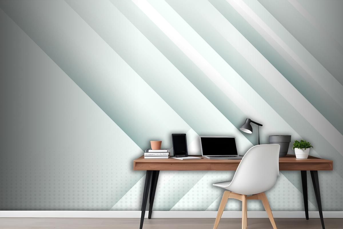 Gradient White Monochrome Office Wallpaper Mural