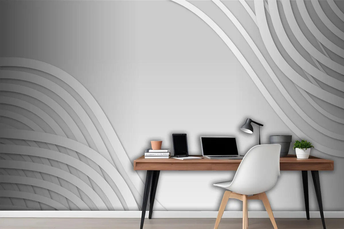 Paper Style White Monochrome Background Wallpaper Mural