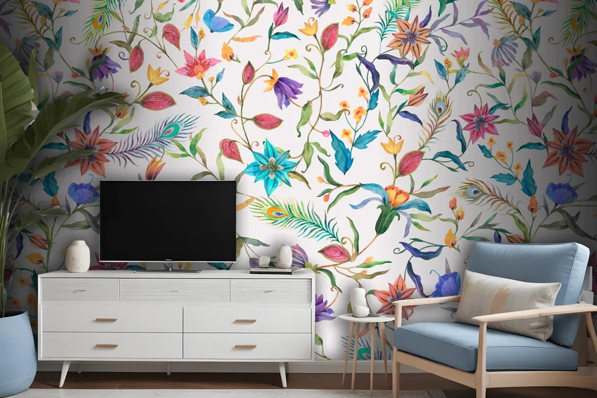 Background Of Floral Pattern Wallpaper Mural