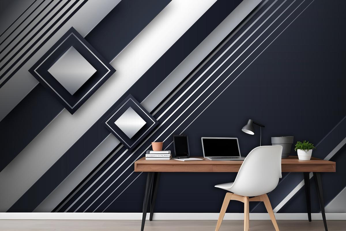 Gradient Silver Background Office Wallpaper Mural