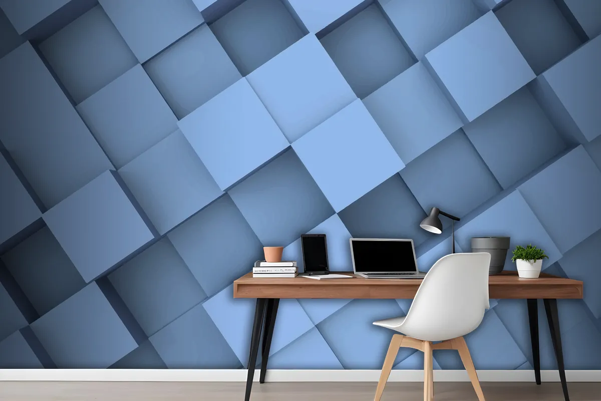 Realistic 3D Geometric Background Wallpaper Mural