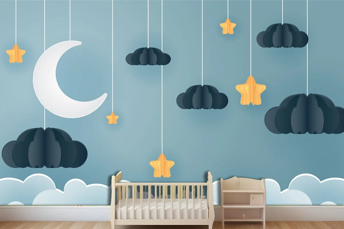 Family In The Moon And Star With The Night Wallpaper Mural