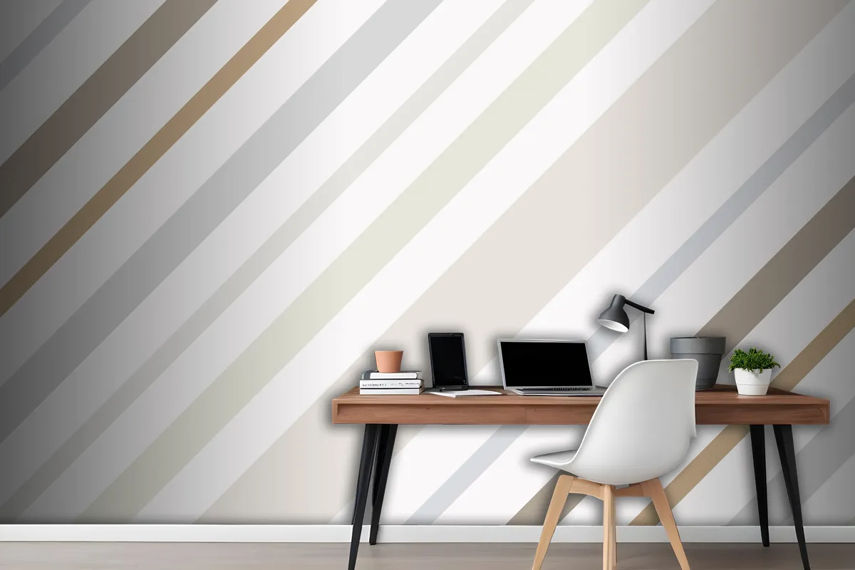 Cream Background Striped Pattern In Beige Aesthetic Design Wallpaper Mural