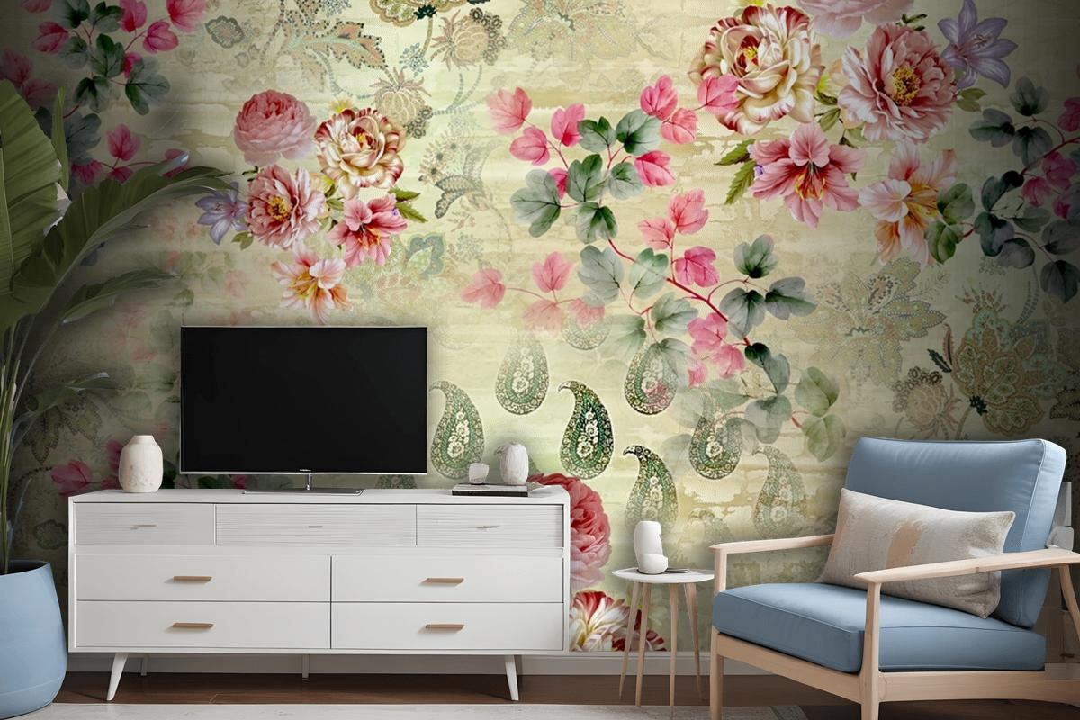 Beautiful Floral Pattern Wallpaper Mural