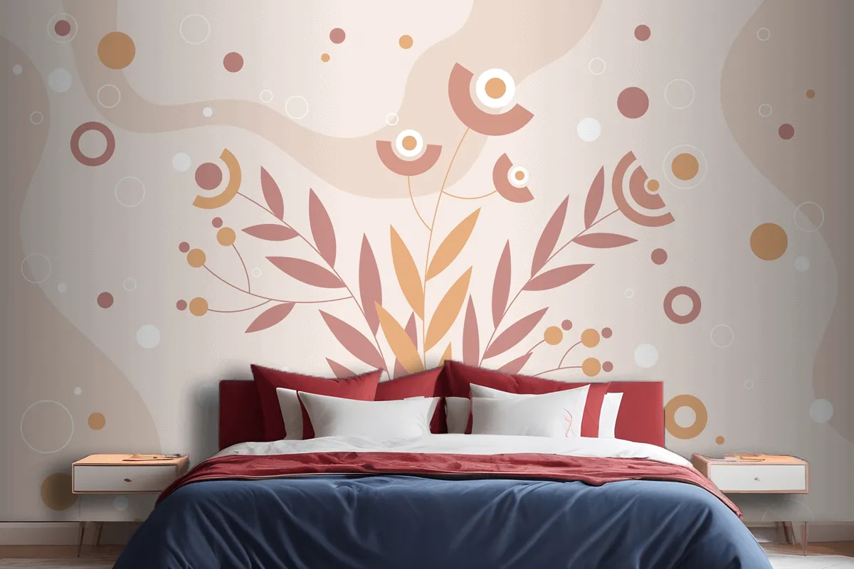 Hand Drawn Terracotta Background Wallpaper Mural