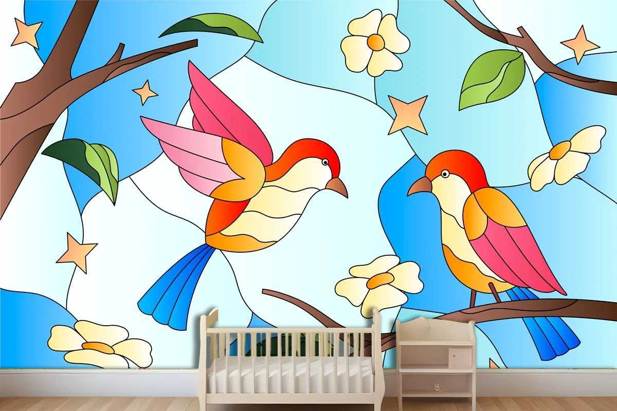 Gradient Stained Glass Background Wallpaper Mural