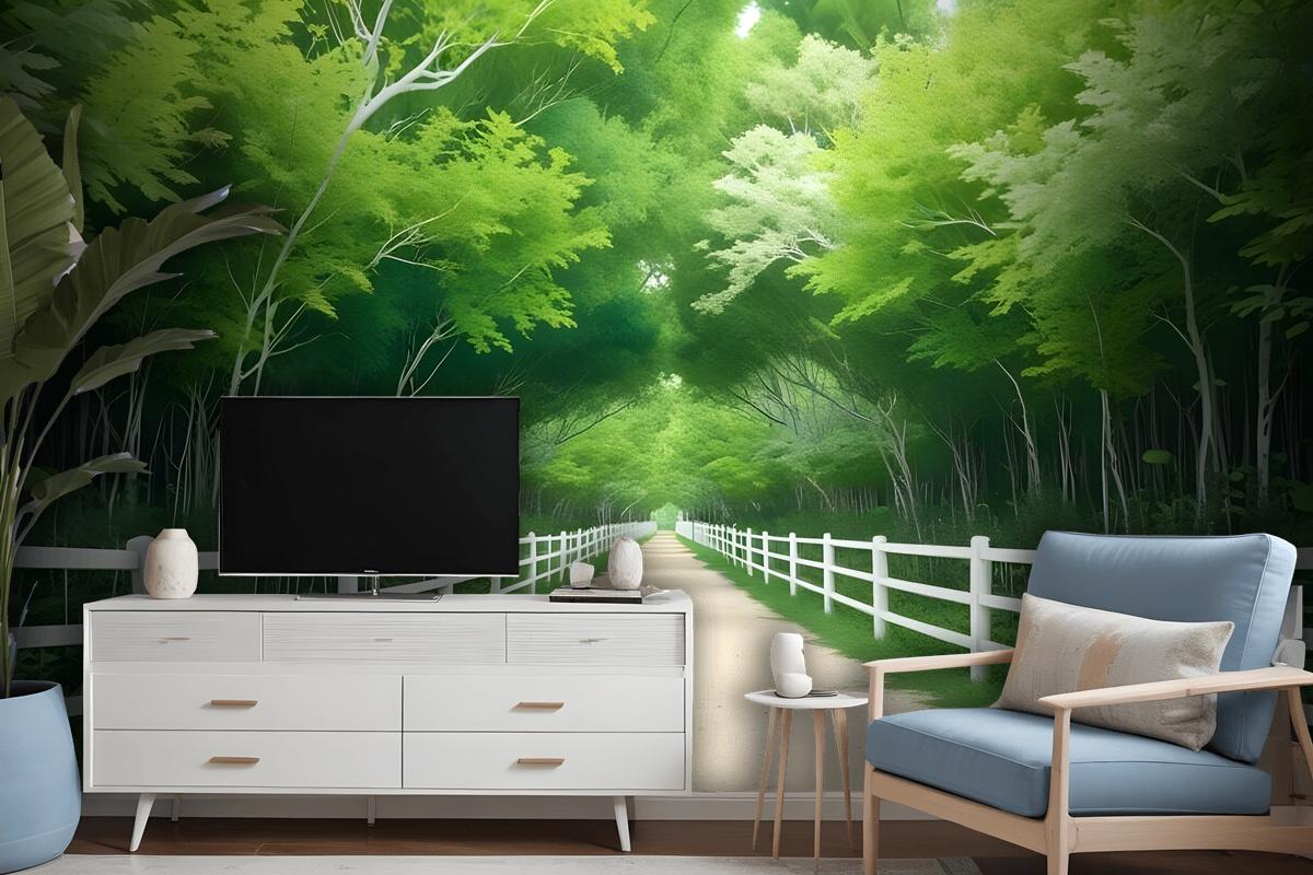 3D Look Photo Forest Landscape Wallpaper Mural