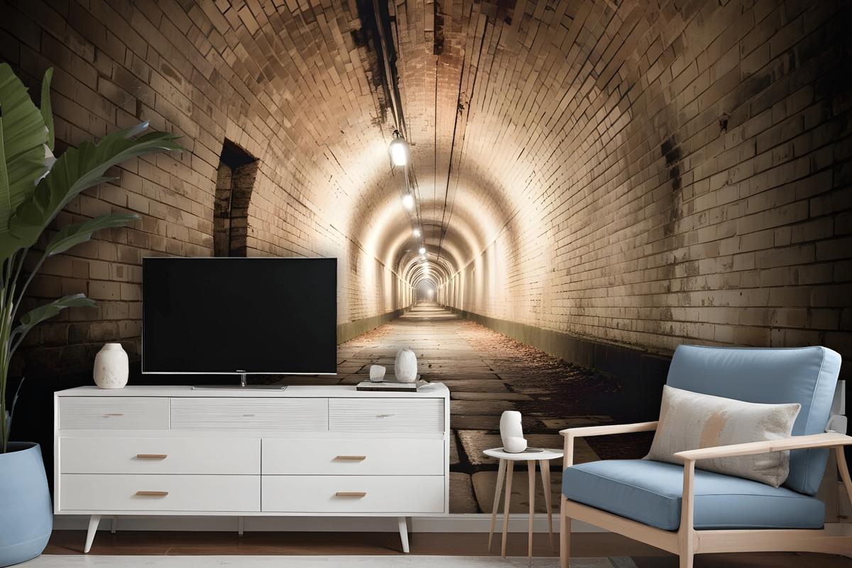 3D Look Tunnel Wallpaper Mural