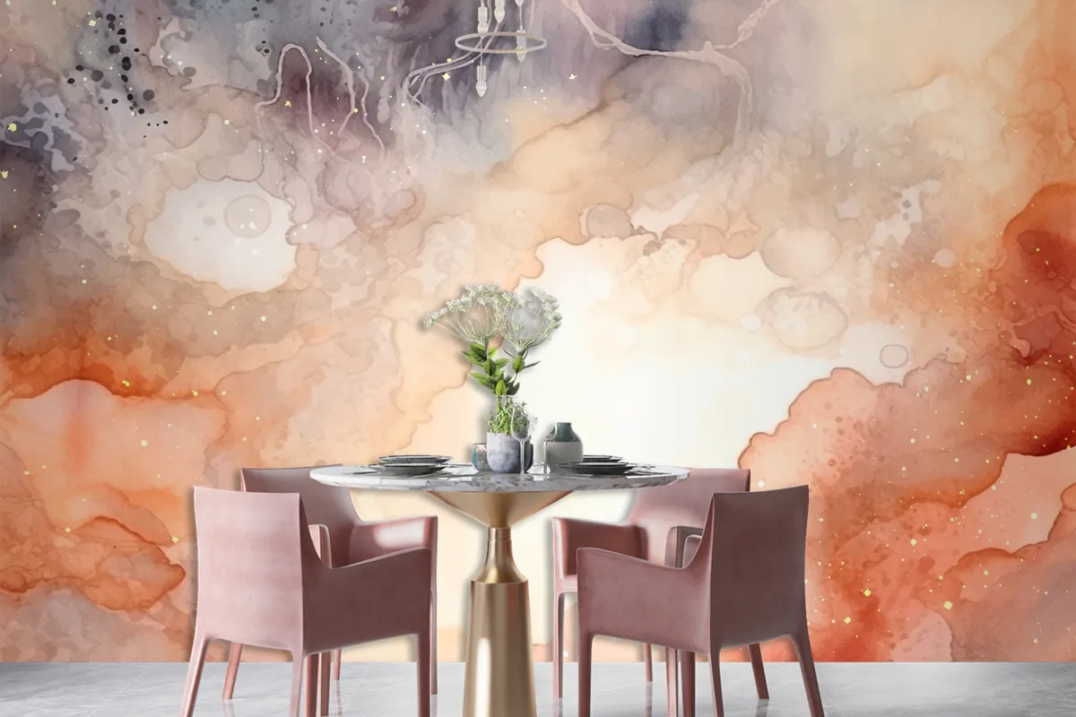 Neutral Watercolor Background Wallpaper Mural