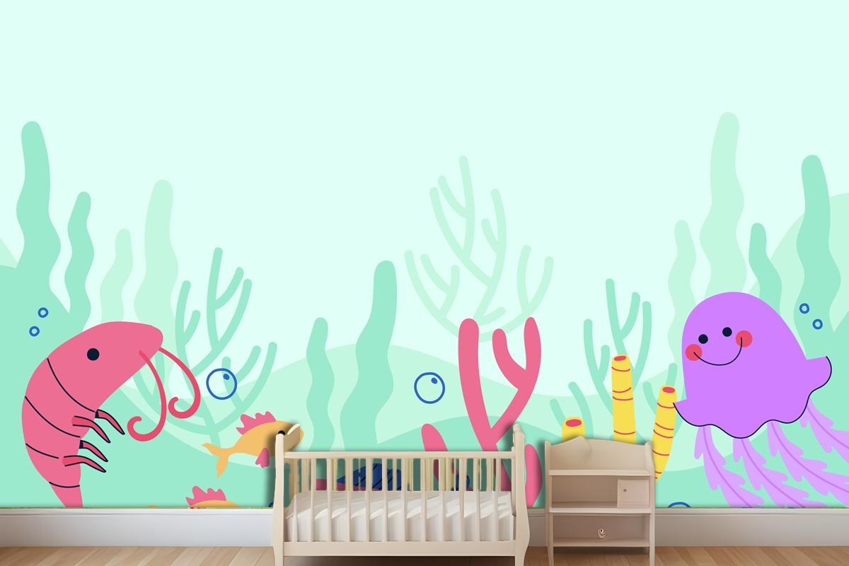 Flat World Oceans Day Background Wallpaper Mural