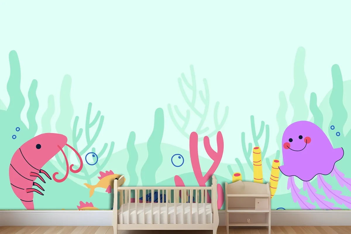 Flat World Oceans Day Background Wallpaper Mural