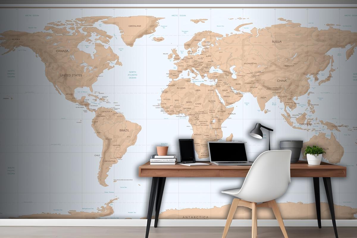 Vintage World Map Wallpaper Mural