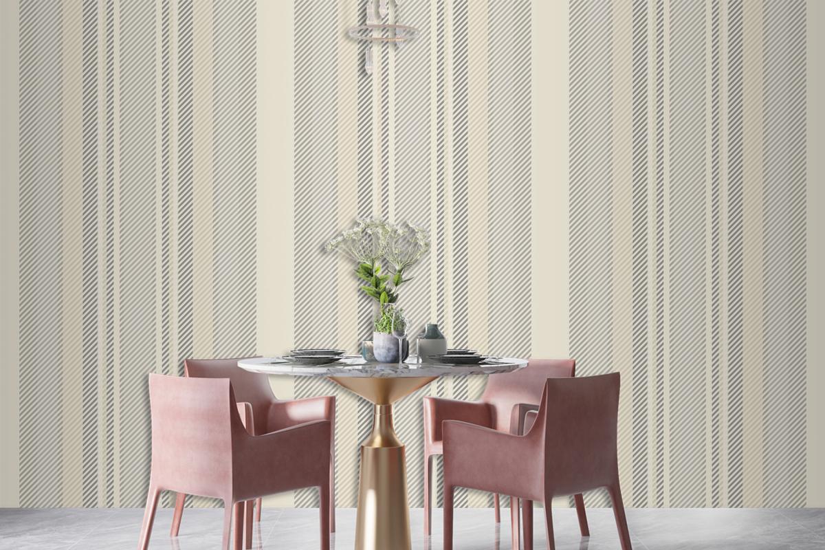 Trendy Striped Vintage Wallpaper Mural