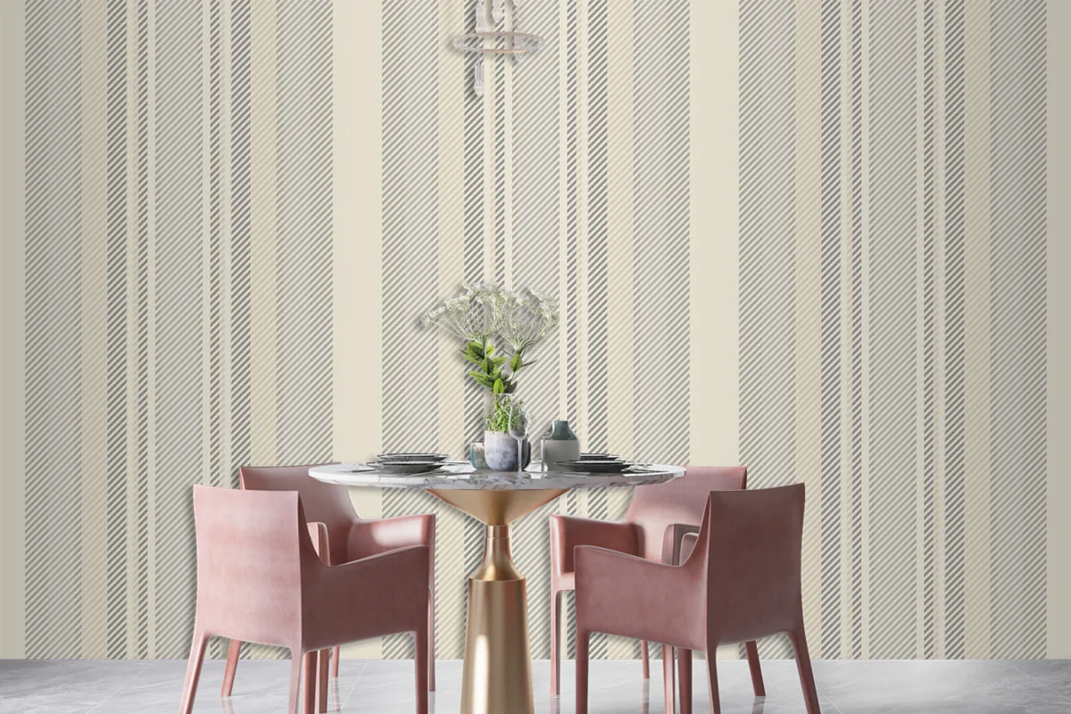 Trendy Striped Vintage Wallpaper Mural