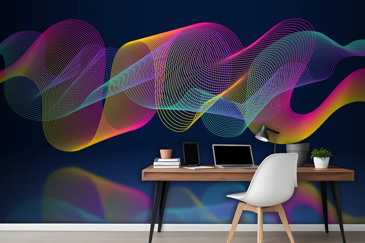 Colorful Equalizer Wave Wallpaper Mural 