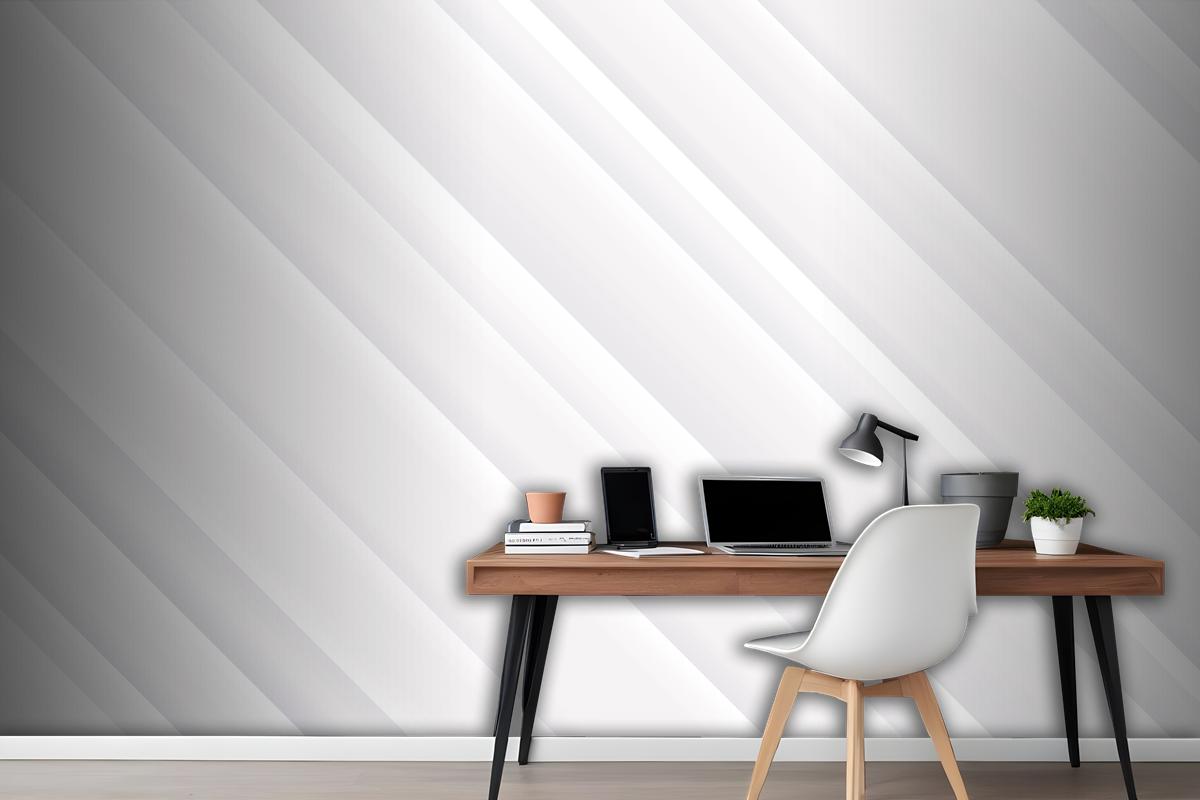 Oblique Lines White Elegant Background Wallpaper Mural