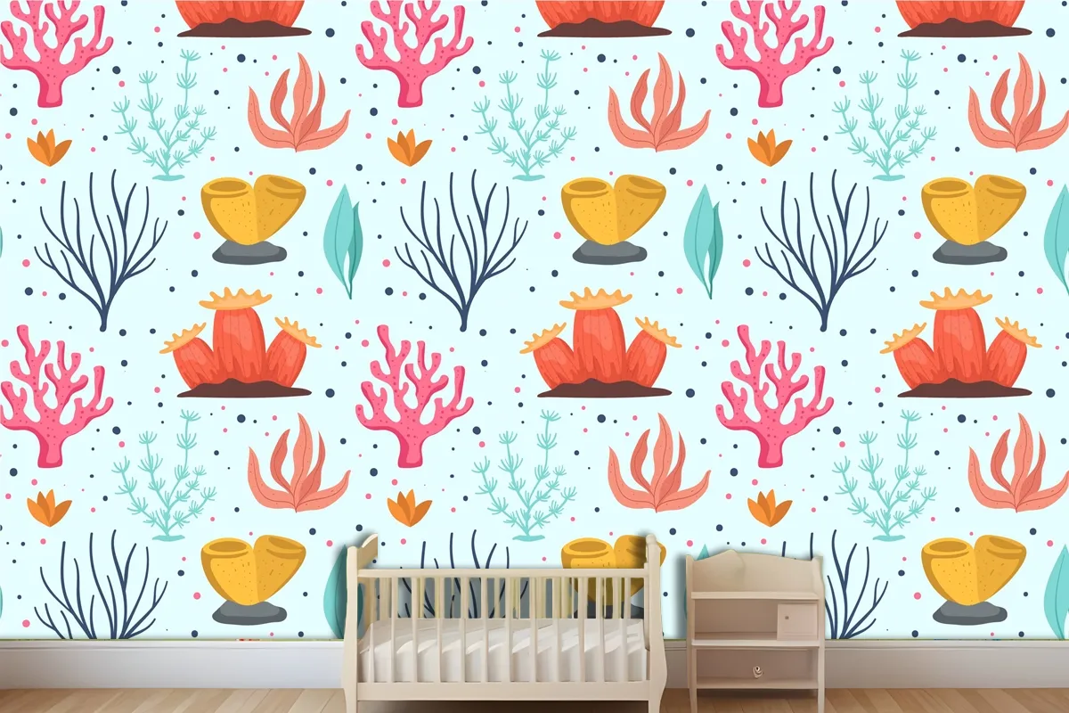 Coral Pattern Collection Concept Wallpaper Mural