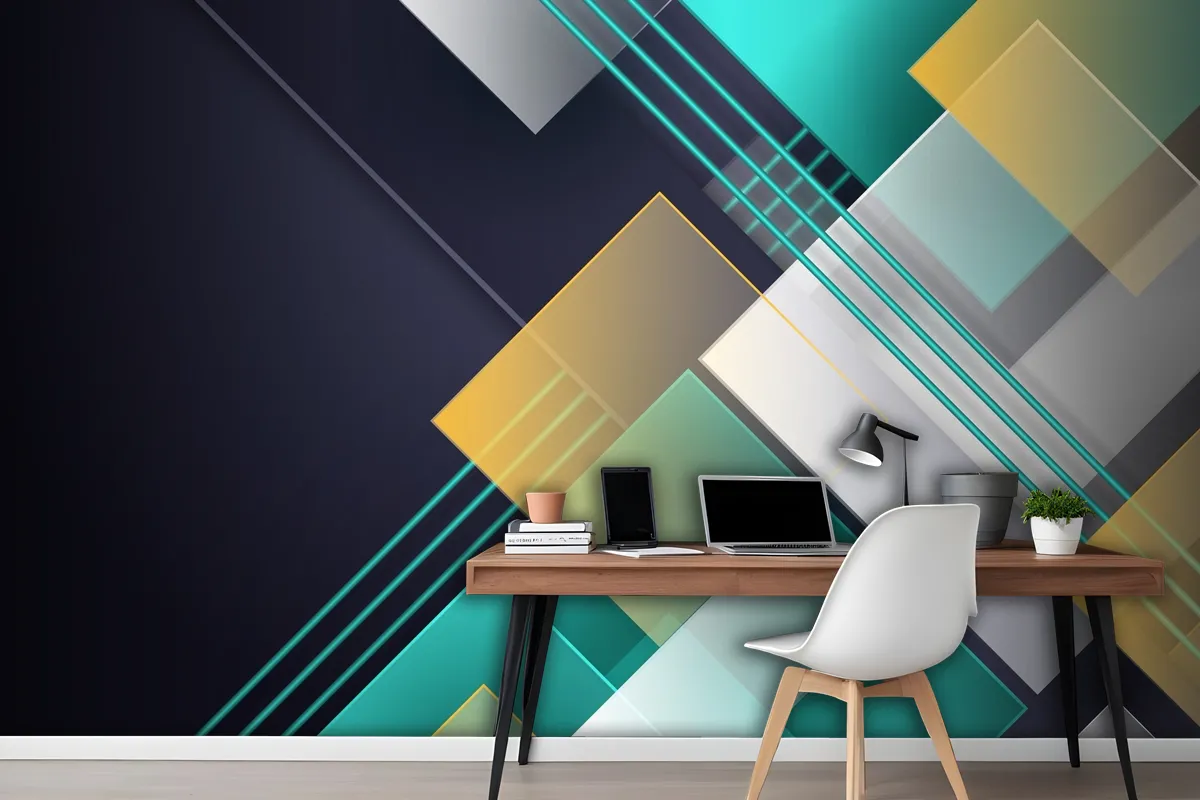 Overlapping Forms Background Wallpaper Mural