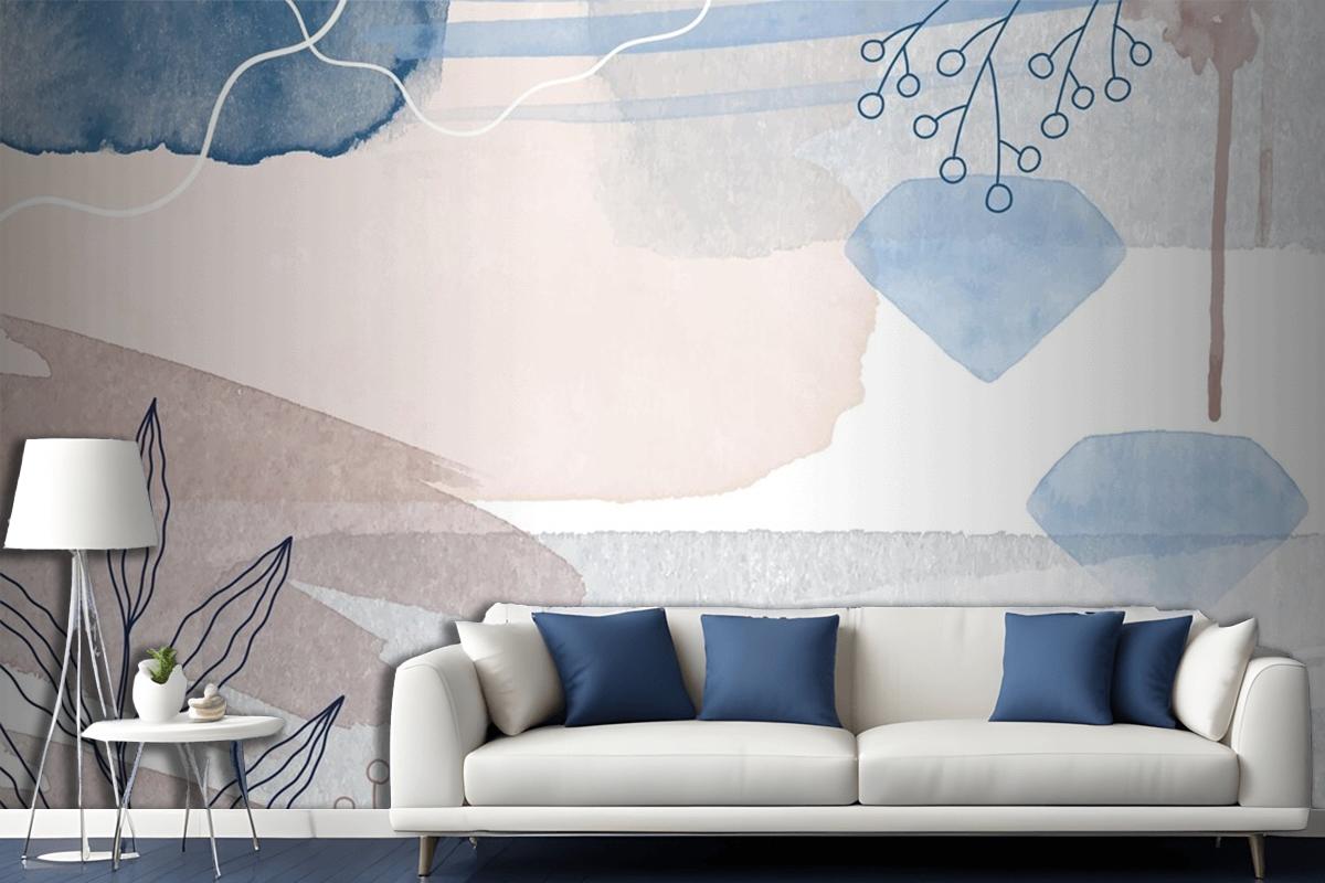 Abstract Watercolor Background Living Room Wallpaper Mural