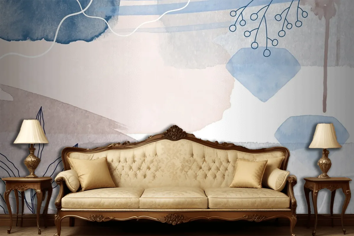 Abstract Watercolor Background Living Room Wallpaper Mural