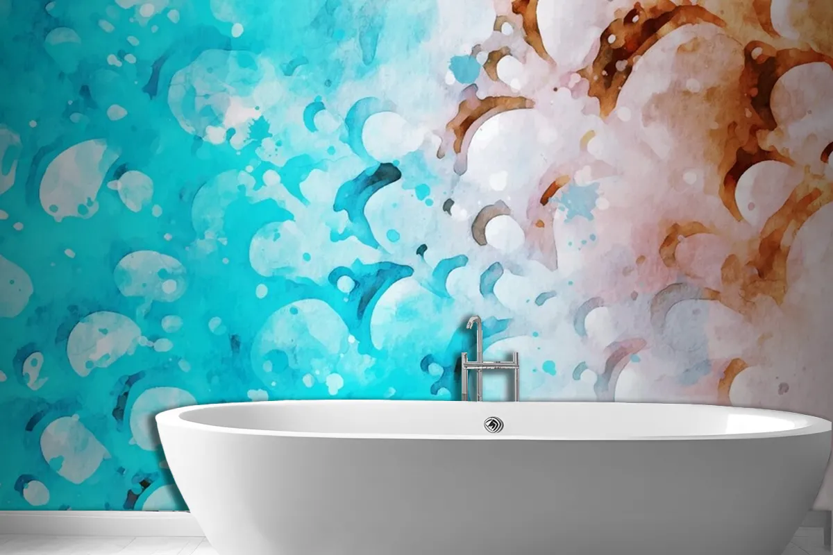 Abstract Watercolor Brush Stroke Artwork Wallpaper Mural