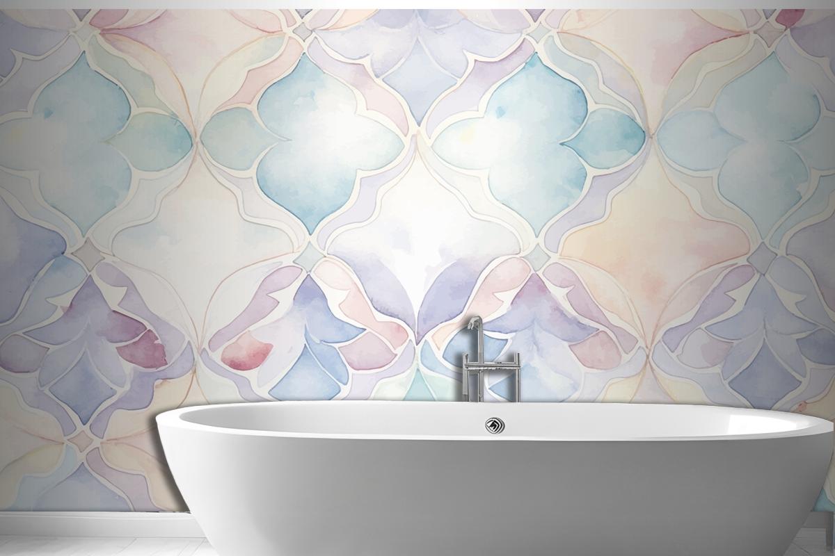 Abstract Watercolor Pattern Bathroom Wallpaper Mural