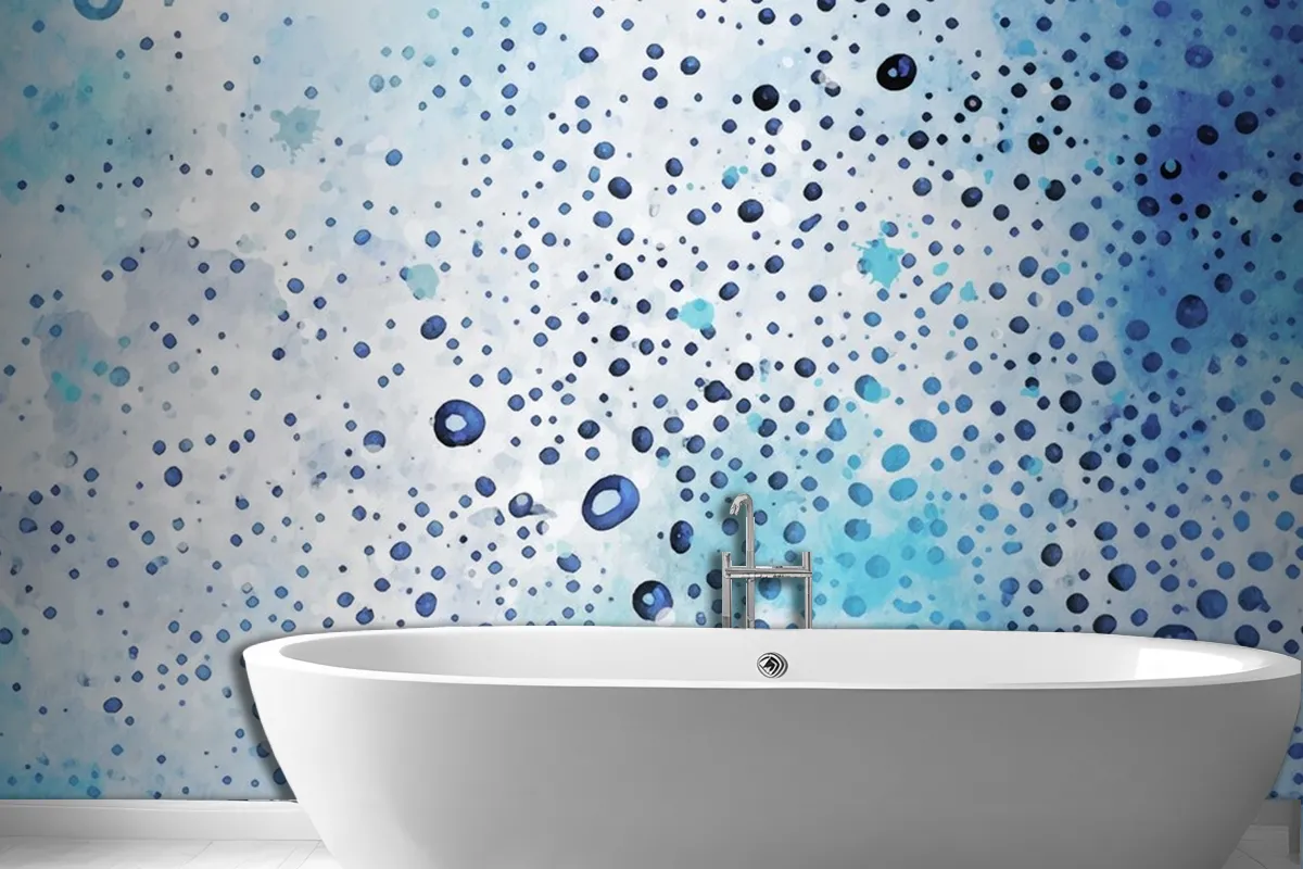 Bubble Dot Watercolor Texture Bathroom Wallpaper Mural