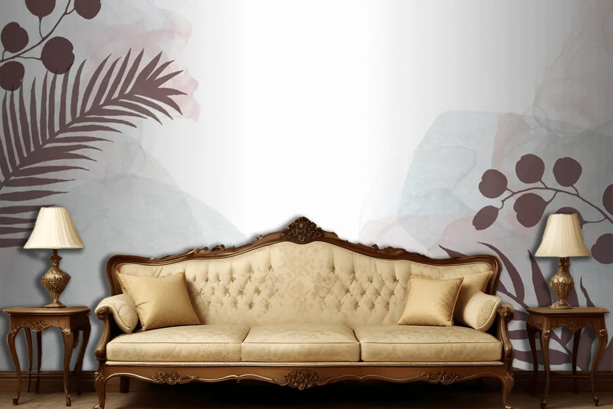 Decorative Watercolour Hand Painted Background With Floral Design Living Room Wallpaper Mural