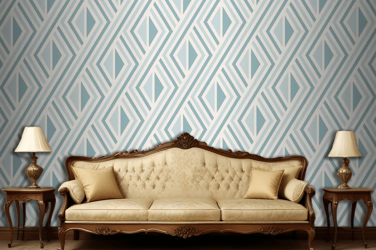 Flat Design Nordic Pattern Living Room Wallpaper Mural