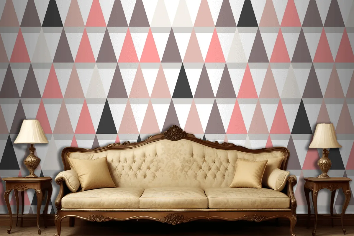 Flat Scandinavian Design Pattern Living Room Wallpaper Mural