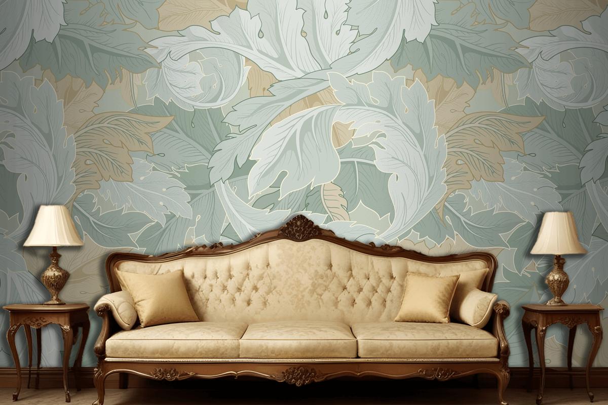 Flower Pattern Living Room Wallpaper Mural