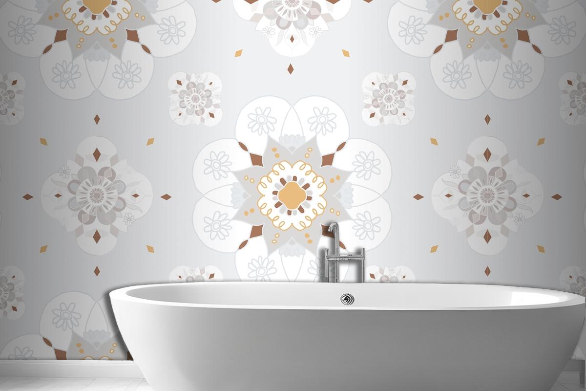 Oriental Mandala Floral Pattern Wallpaper Mural