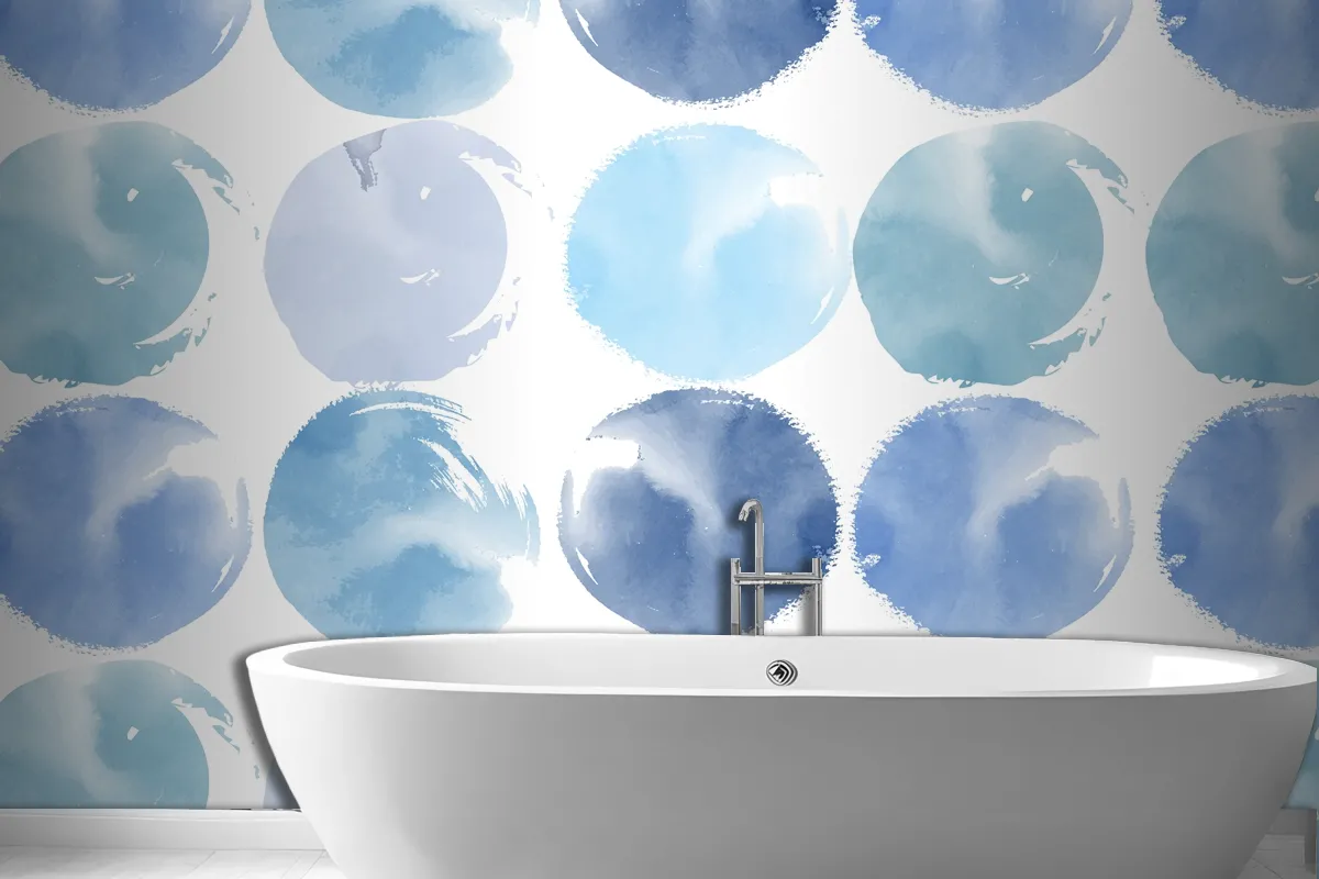 Pastel Blue Watercolor Wallpaper Mural