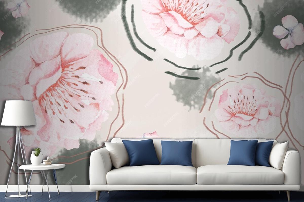 Rose Seamless Pattern With Watercolor For Fabric Living Room Wallpaper Mural