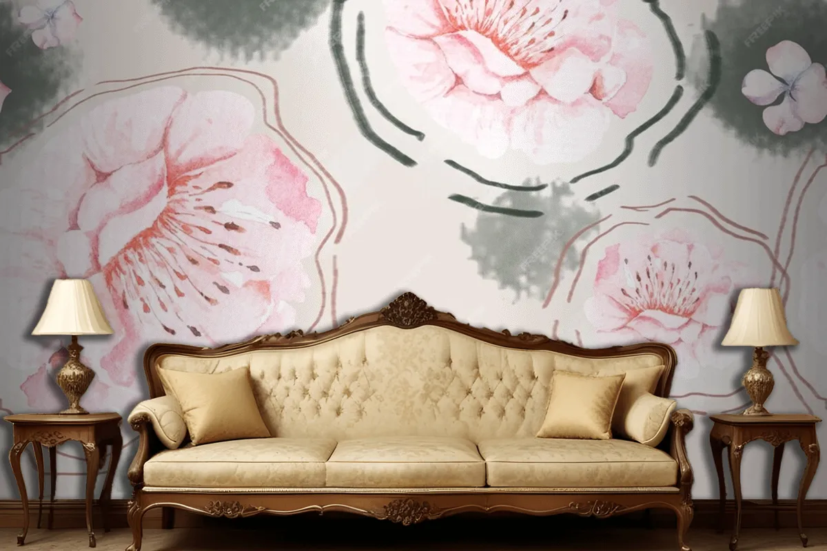 Rose Seamless Pattern With Watercolor For Fabric Living Room Wallpaper Mural