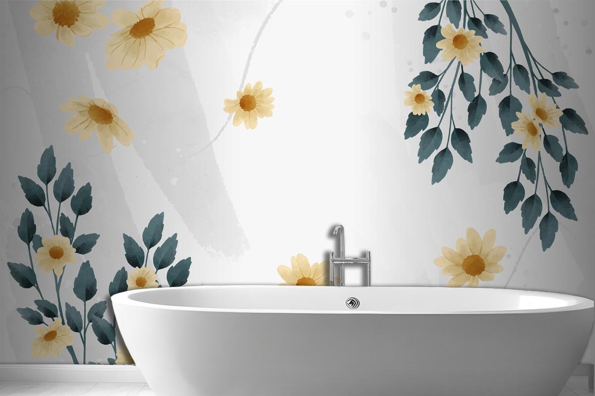 Watercolor Floral Background Design Wallpaper Mural