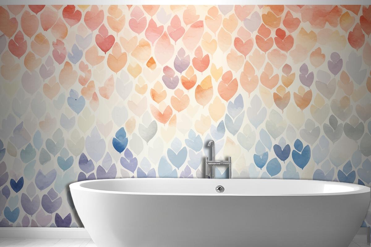 Watercolor Pattern With Flowers Wallpaper Mural