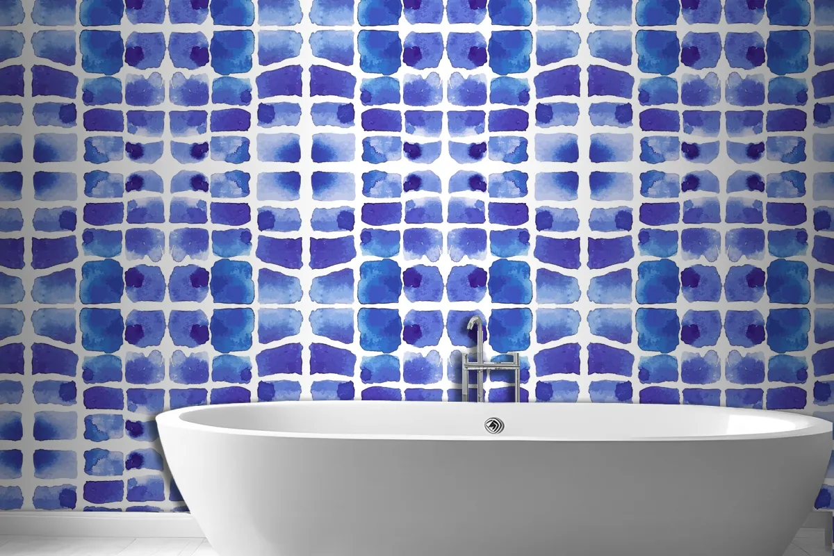 Suluboya Shibori Desenli Banyo Duvar Kağıdı